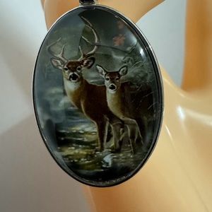creative deer keychain fashion oval keychain band new great for gift